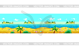 Seashore and ocean - vector clipart