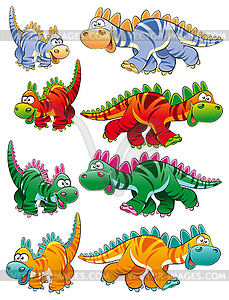 Types of dinosaurs - vector image