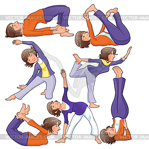 Yoga Positions - vector EPS clipart