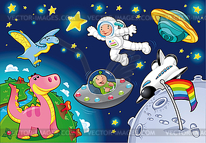 Man in space - vector clipart