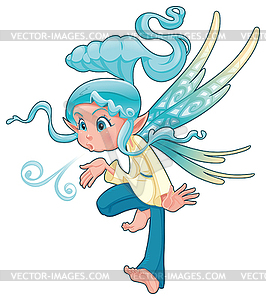 Молодая фея дует заклинание - изображение в векторе / векторный клипарт