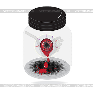 Abstract eye with blood halloween style - vector clip art