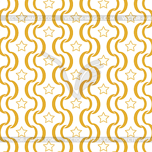 Seamless pattern lines curve with star background - vector clip art