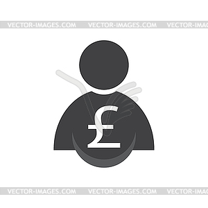 Человек с деньгами иконку - векторное изображение клипарта