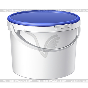 Cool Realistic White plastic bucket - vector image