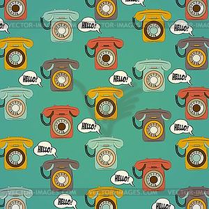 Background with retro phone - vector clipart