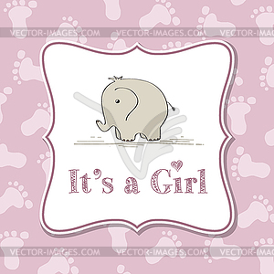 Baby girl invitation for baby shower - vector clip art