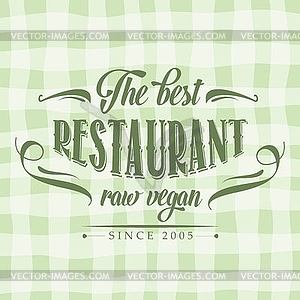 Retro raw vegan restaurant poster - vector image