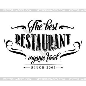 Retro organic food restaurant poster - vector clip art