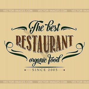 Ретро органический плакат Рестораны - векторный клипарт