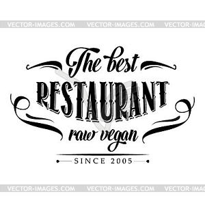 Ретро сырье веганский плакат ресторан - изображение в векторном формате