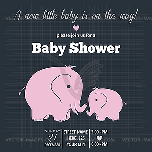 Baby girl invitation for baby shower - royalty-free vector image