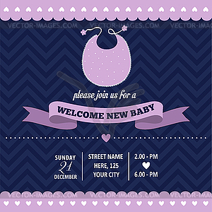 Baby shower invitation in retro style - vector clipart