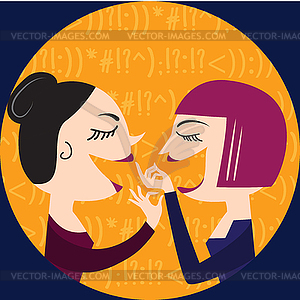 Gossiping Women - vector clip art