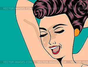 Sexy horny woman in comic style, xxx - royalty-free vector clipart