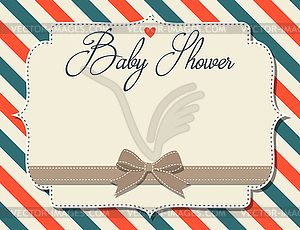 Customizable baby shower invitation in retro style - vector image