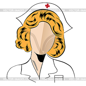 Beautiful friendly and confident nurse - vector clipart