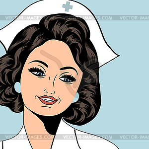 Beautiful friendly and confident nurse - vector clipart