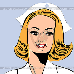 Beautiful friendly and confident nurse - vector image