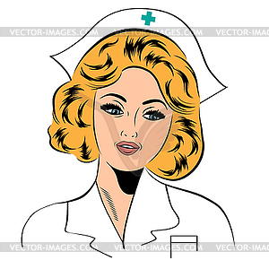 Beautiful friendly and confident nurse - vector image