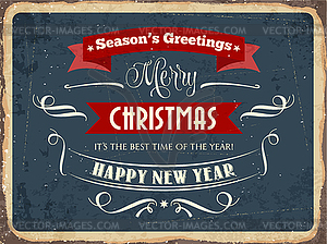 Retro metal sign  Merry Chrismas - vector clipart