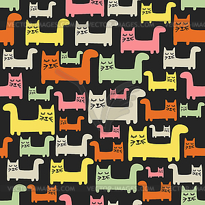 Seamless pattern with cats - vector image