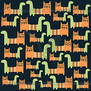 Seamless pattern with cats - vector image