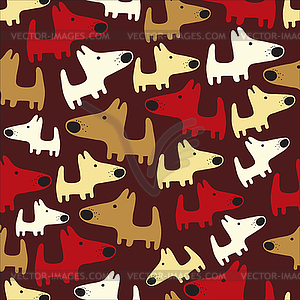 Seamless pattern with dogs - vector image