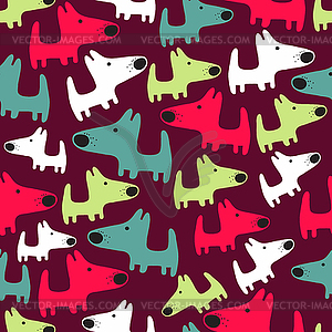 Seamless pattern with dogs - vector image