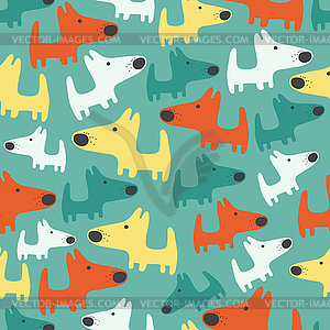 Seamless pattern with dogs - vector clipart