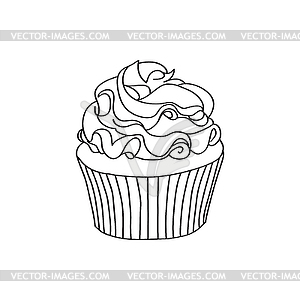 Doodle cupcake - stock vector clipart