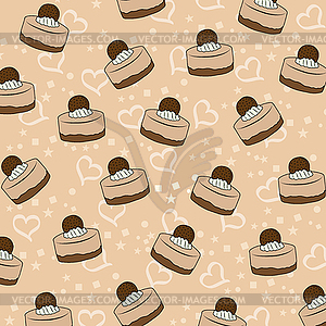 Cupcakes pattern - vector clipart