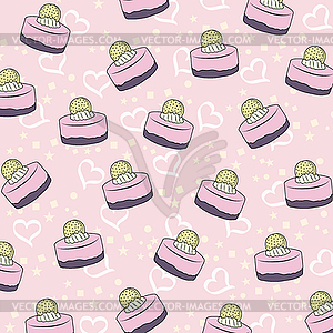 Cupcakes pattern - vector image