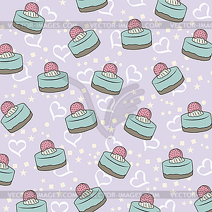 Cupcakes pattern - vector image