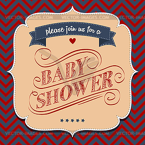 Baby shower invitation in retro style - stock vector clipart