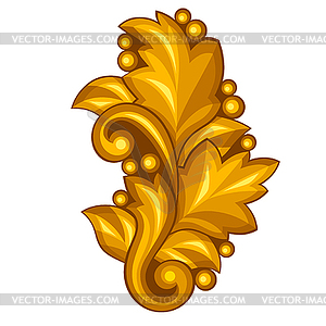 Baroque ornamental antique gold element - vector image