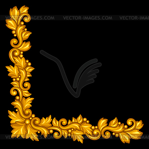 Baroque ornamental antique gold element - vector image