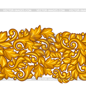 Seamless pattern with baroque ornamental floral gol - vector image