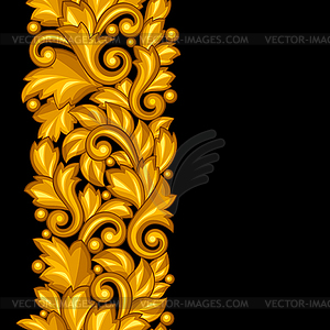 Seamless pattern with baroque ornamental floral gol - vector image