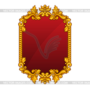 Baroque ornamental antique gold frame - vector image