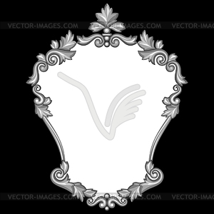 Baroque ornamental antique silver frame - vector clip art