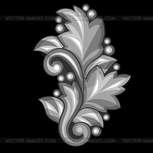 Baroque ornamental antique silver element - vector clipart / vector image