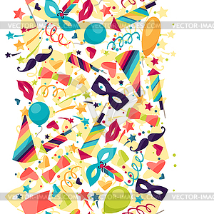 Celebration seamless pattern with carnival icons an - vector clipart