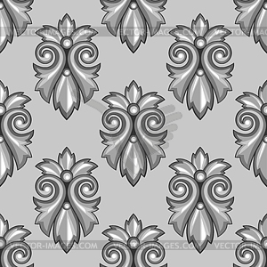 Seamless pattern with baroque ornamental floral - vector clip art