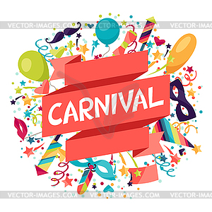 Celebration festive background with carnival icons - vector clipart