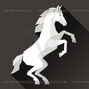 Background with horse standing in flat style - vector clipart