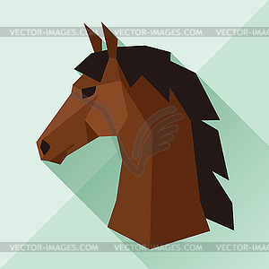 Background with horse head in flat style - vector image