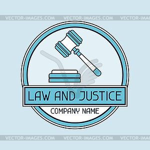 Law and justice company name concept emblem - vector clipart