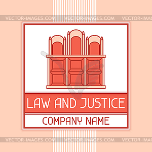 Law and justice company name concept emblem - vector clipart / vector image