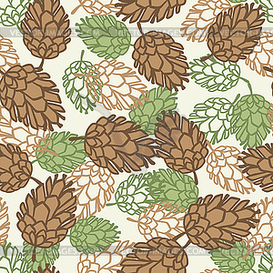 Winter seamless pattern with stylized pine cones - vector EPS clipart